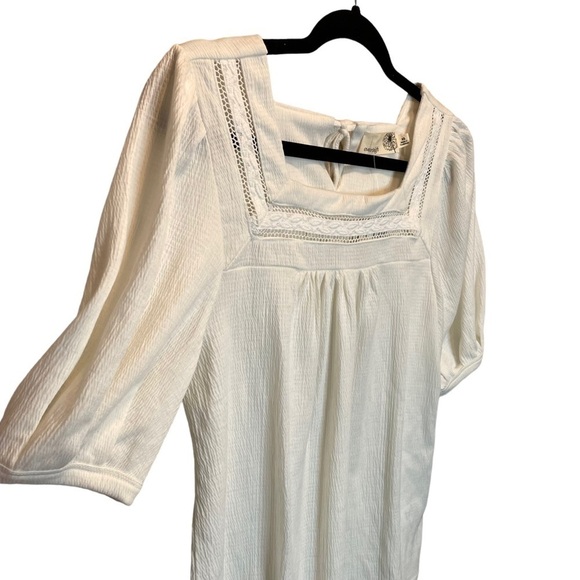 Everleigh Square Neck Lace Knit Top in White XS New - Picture 4 of 6